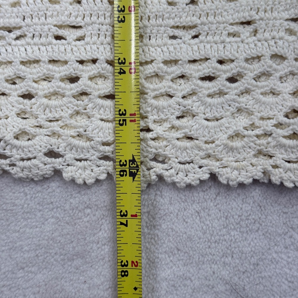 Ralph Lauren Hand Knit Crochet Dress Cream Ivory Cotton Italian Yarn Womens M - Picture 6 of 6